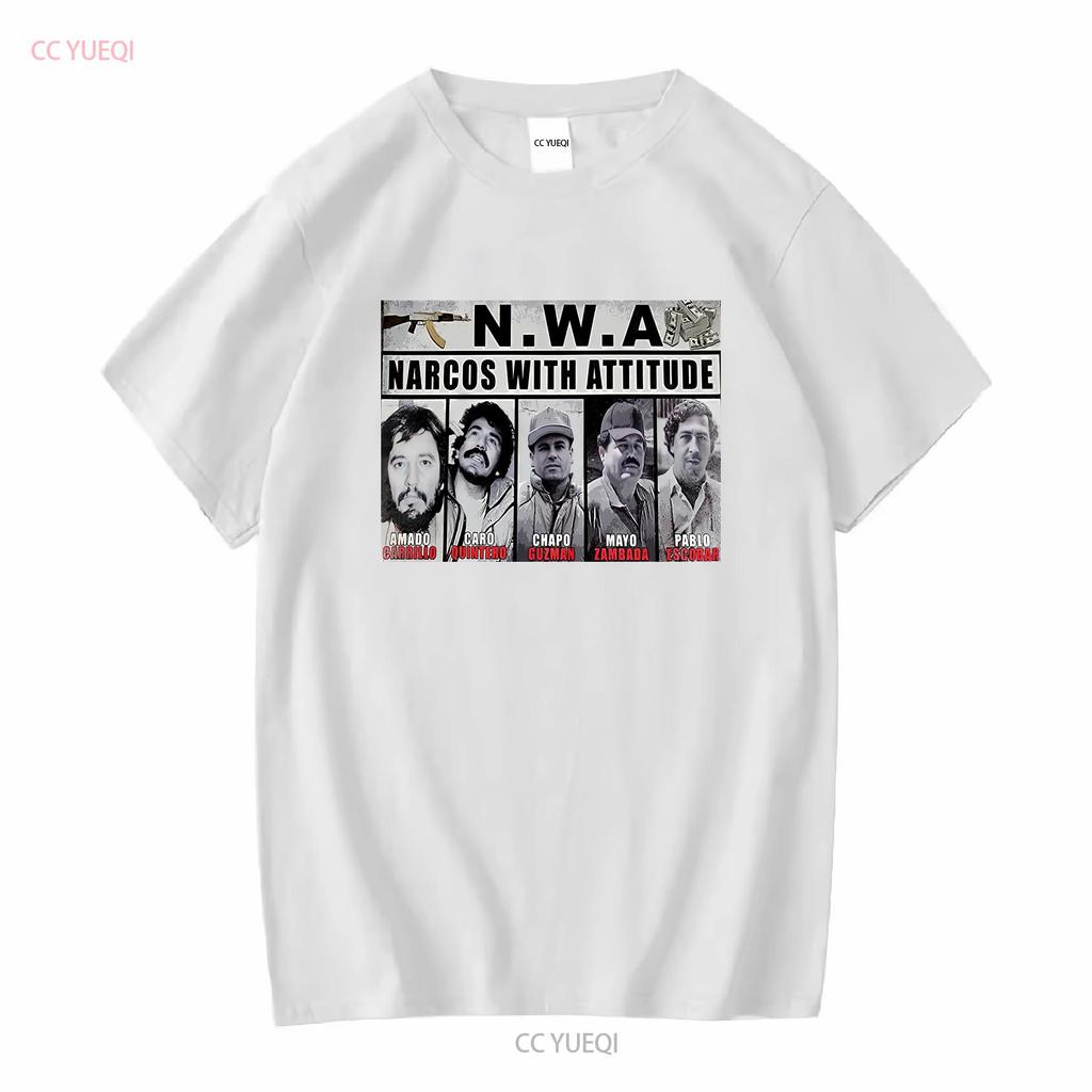 Narcos With Atitude Pablo Narco Black T Shirt Norteos Attitude Mexican Regalos De Navidad Para Papa Vintage Washed Unisex