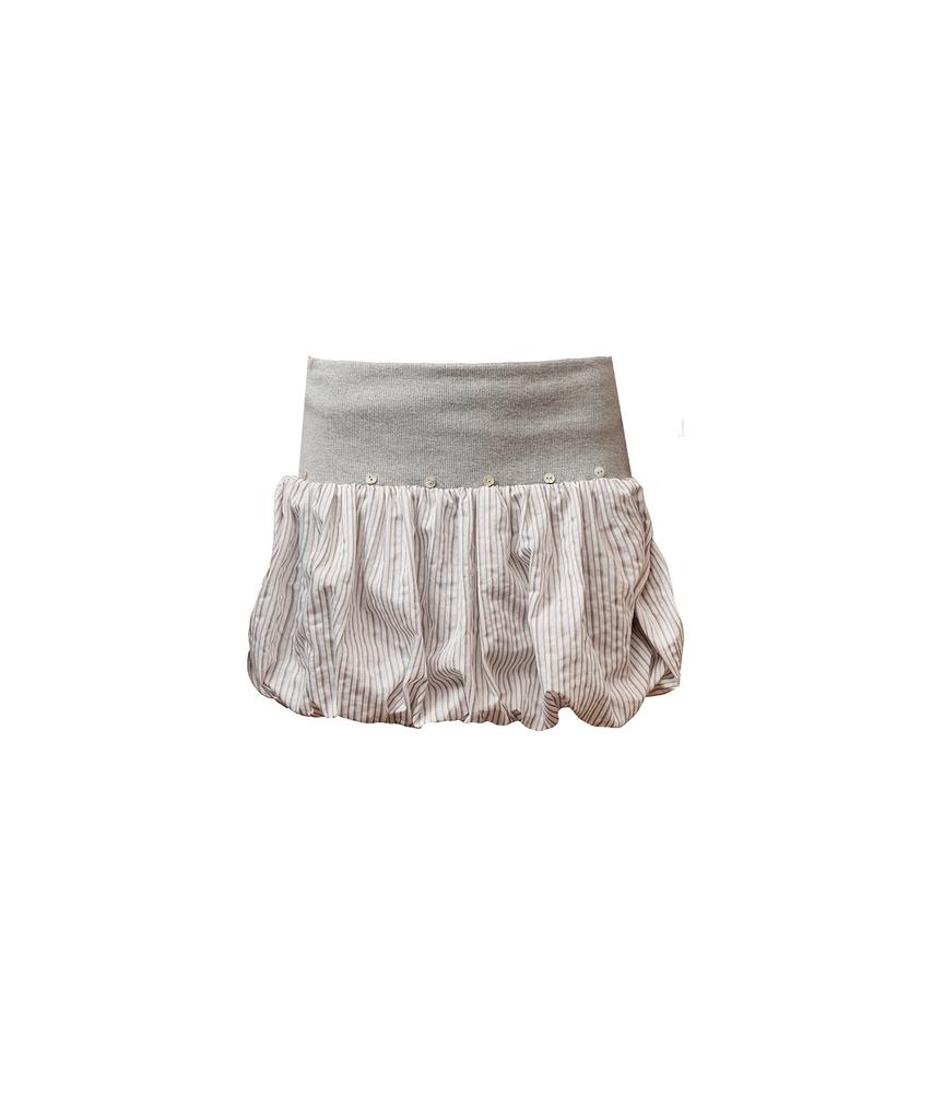 Jemeta Latte Stripe Button Skirt