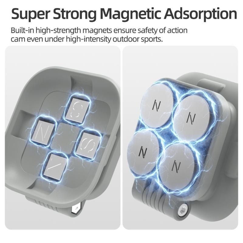 Magnetic Foldable Quick Release Mount For GO Ultra Action Camera MultiScene Shoot Portable Design Travel Friendly