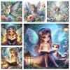 Dreamy Butterfly Elf e Animal Flower Fairy 5D Full Circle Diamond Painting DIY Diamante Mosaic Bordado Cruz Bordado