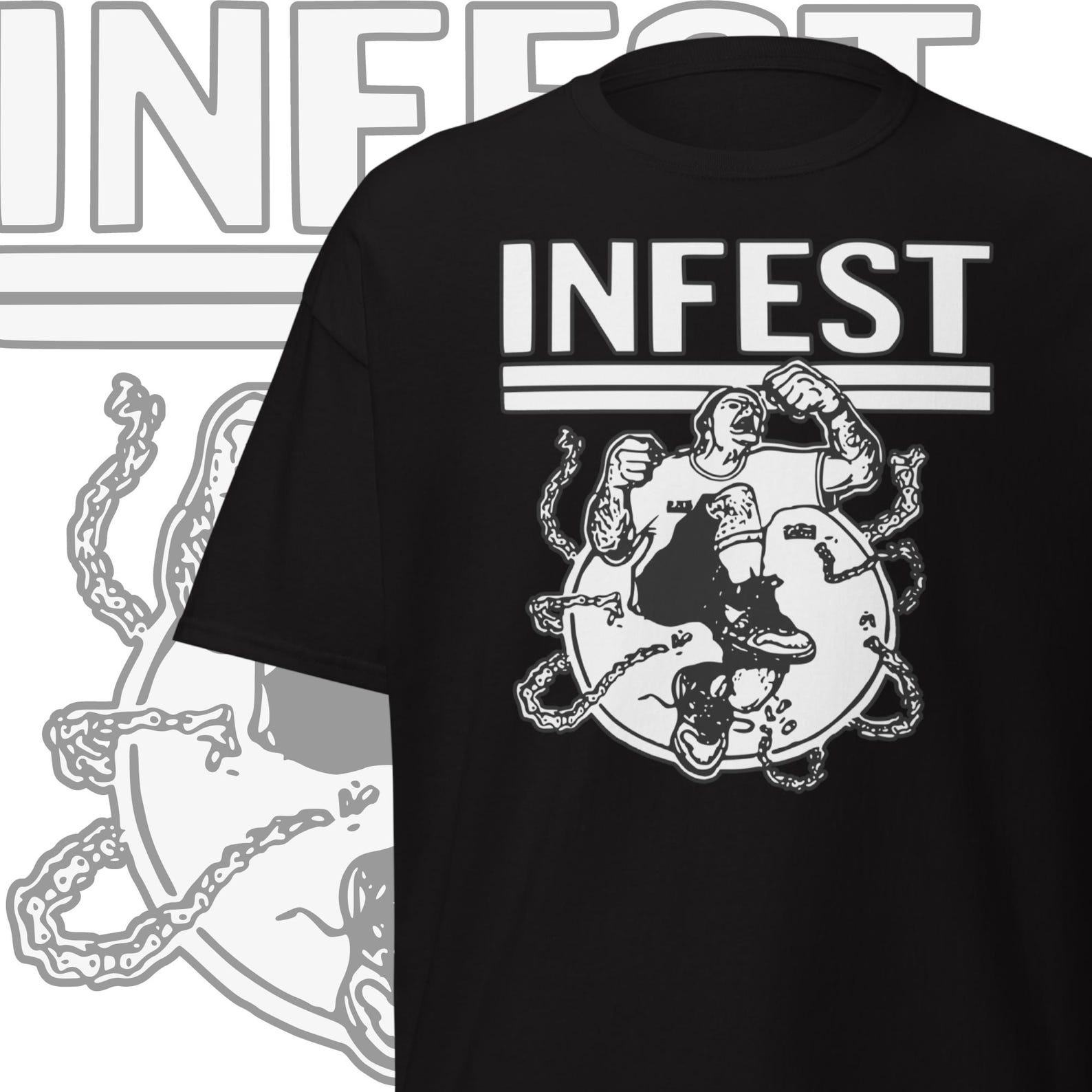 Infest Band T-Shirt Hardcore Punk Merch Powerviolence Clothing Vintage Punk Tee S