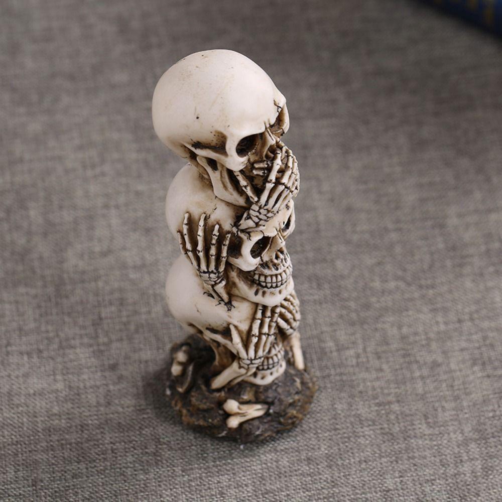 3D Skeleton Character Statues Terrifying Resin Skull Figurine  Ghost Festival