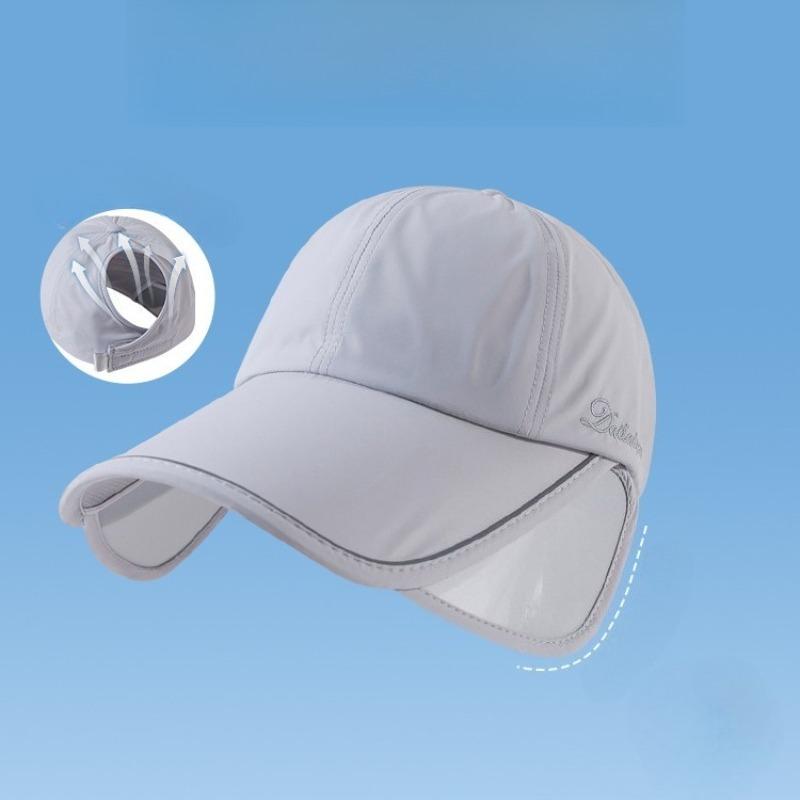 Summer Sun Protection Hat For Women Large And Wide Brimmed Outdoor Sports Sun Hat Open Top Fedora Hat Ponytail Hat
