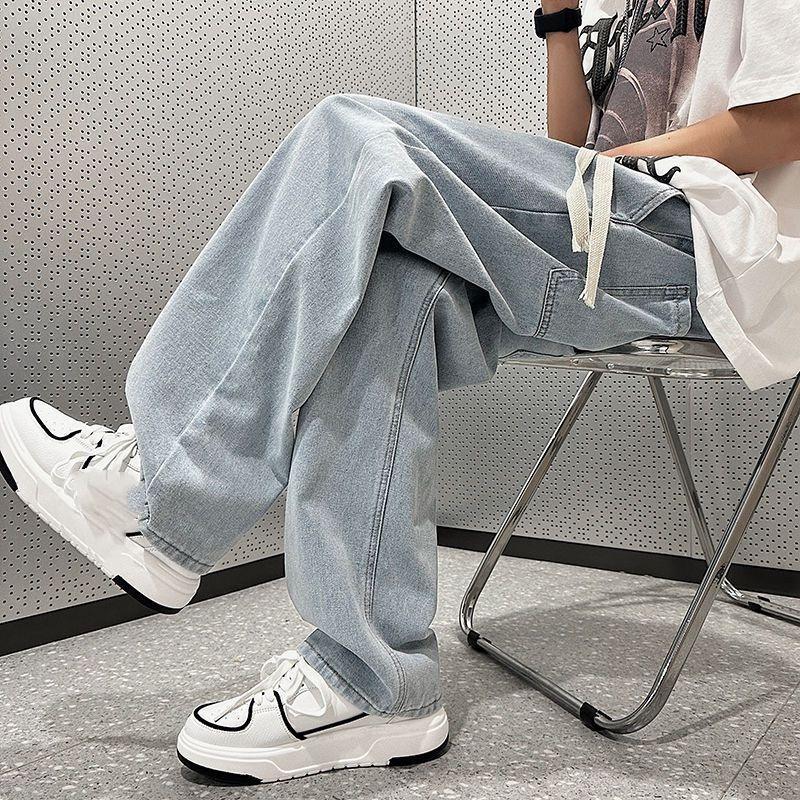 Jeans Men's Spring and Autumn Loose Straight Wide-leg Pants Casual Long Pants Denim Pants Plus Size