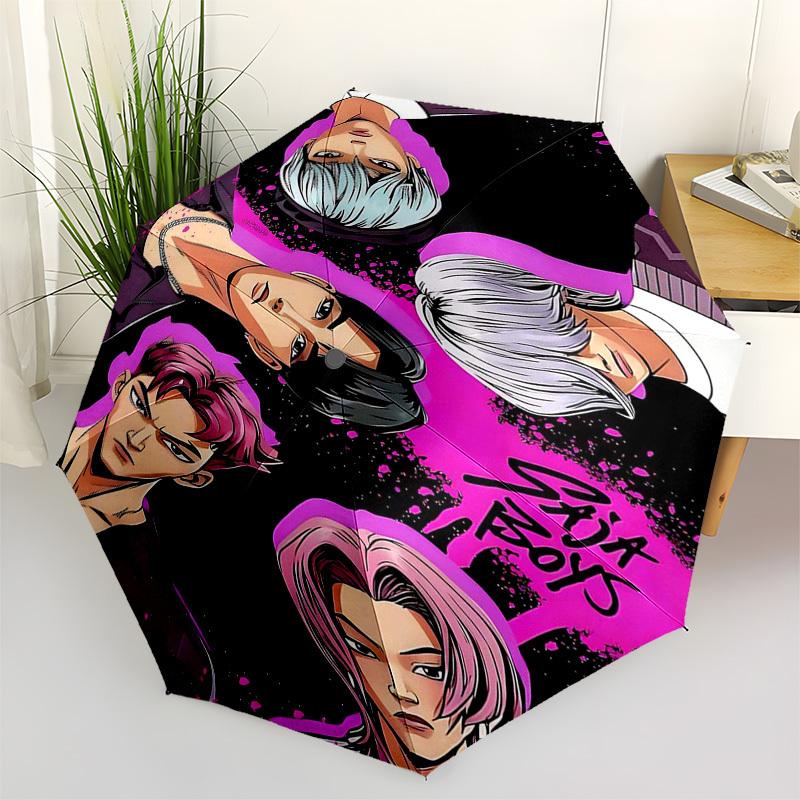 

1pc Saja Boys Outdoor Umbrella - Automatic Opening/Closing, Portable 3-Fold Design, 8-Bone Iron Frame, Perfect Gift for Fans, Travelers, Daily Us