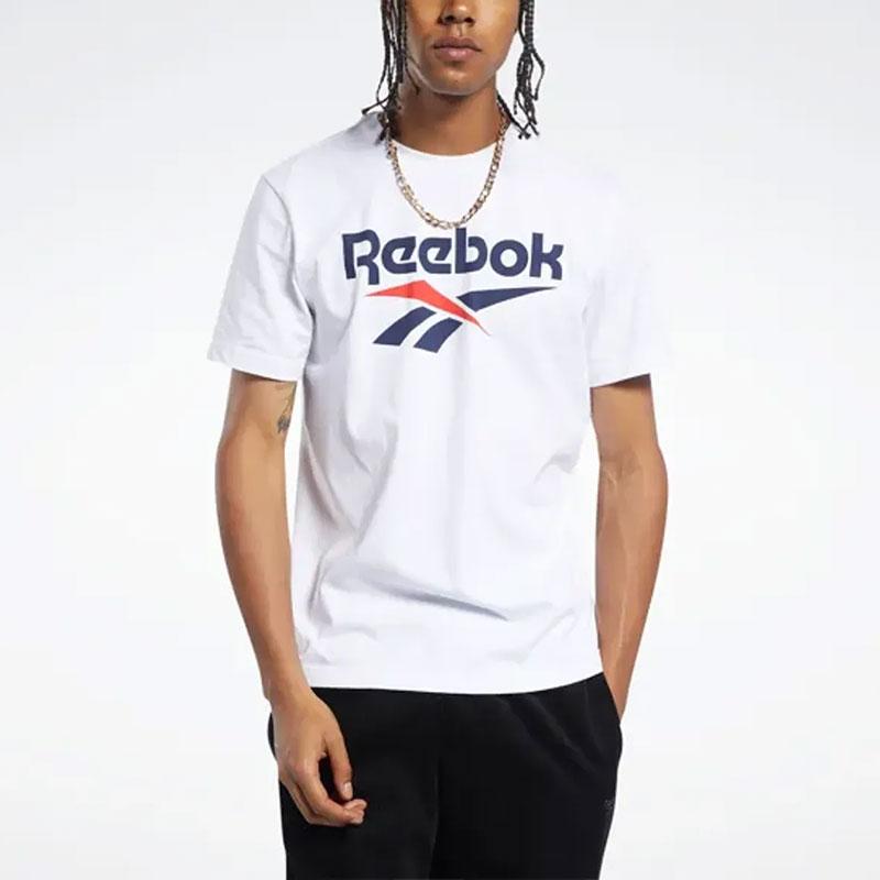 Reebok CL F Vector Tee Letter Logo Print Breathable Crew Neck Short Sleeve T-Shirt Unisex Tops White FK2655