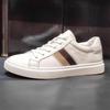 Europe Men Genuine Leather Casual Shoes Fashion White Flat Skate Shoes Young Man Sneakers