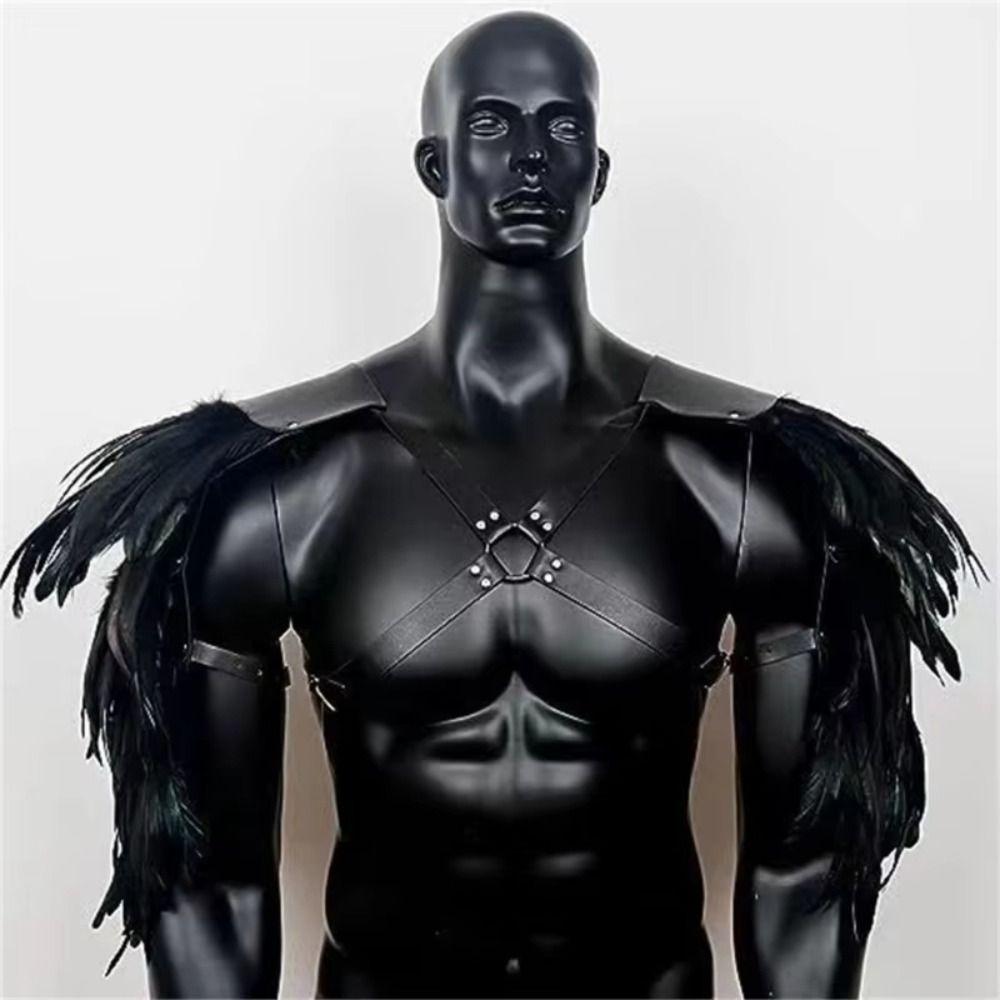 Feather Cloak Gothic Shoulder Armor Double Shoulder Medieval Guards Pirate Cosplay