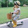 Plastic Front Handle Carrier Retro Woven Children's Bicycle Scooter Basket Front Riding Basket