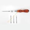 Essential Handle Awl Repair Tool Stitchers Sewing Awl Set with Four Tip 55KF