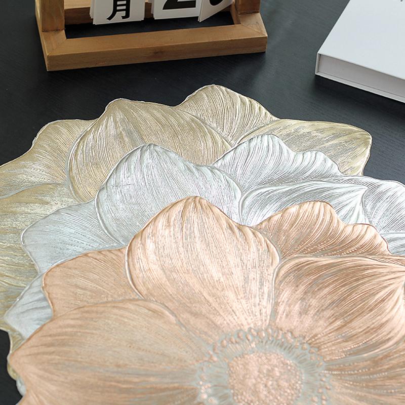 New Lotus-Shaped Heat-Resistant Placemat Decorative Washable Table Pad Coasters For Home Party Wedding Decoration