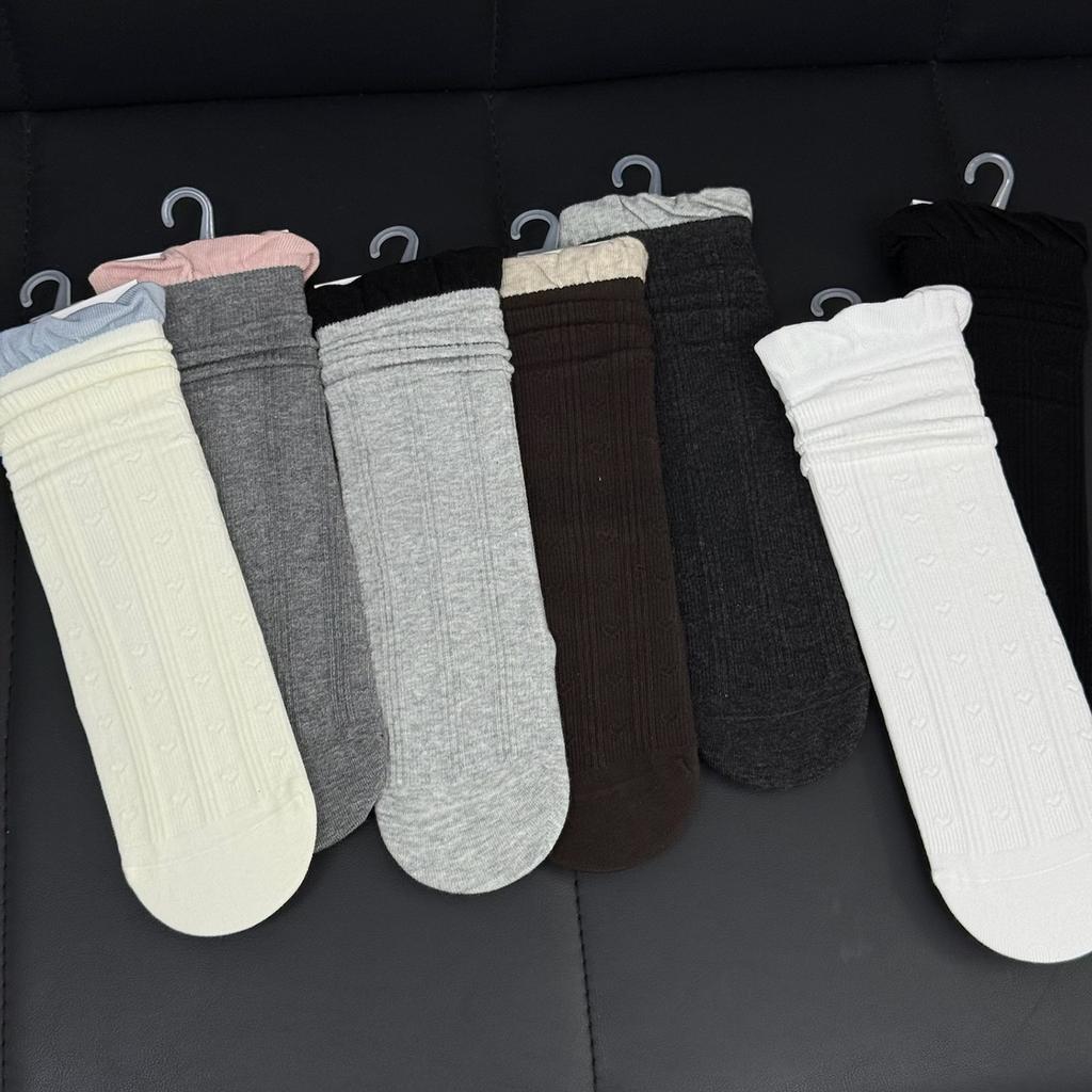 Beautiful Again~ Autumn Lace For Korean Retro Girls~ It'S Amazing~ Socks Boneless Mid-Tube Stacking Socks