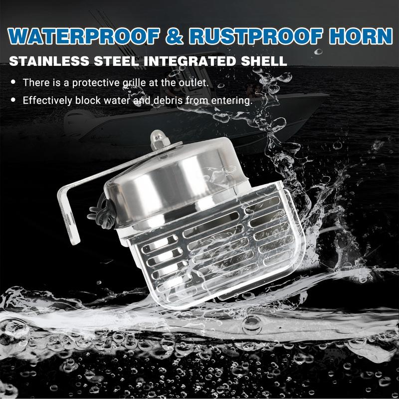 Corrosion-Resistant Stainless Steel Dual-Diaphragm Boat Horn 410 Hz 510 Hz High Tone Signal for Reliable Nautical Communication