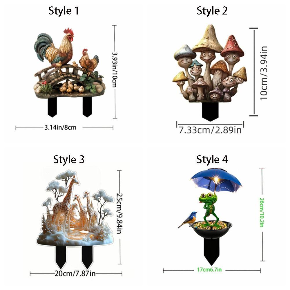 Acrylic Garden Signage Cute Creative Mini Figurine Multi Functional Waterproof Garden Floor Plugs Lawn