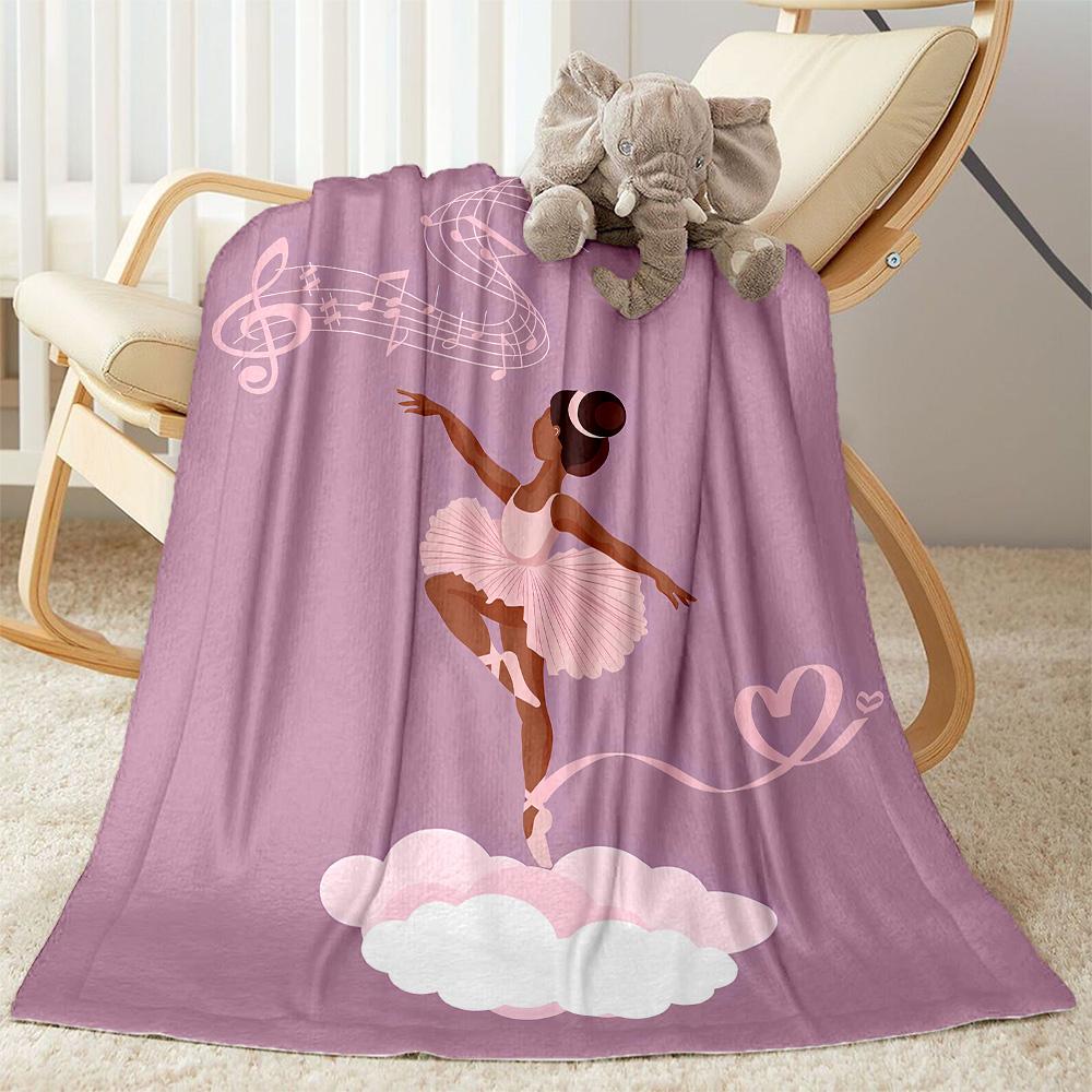 Dreamy Ballerina Flannel Blanket - Soft and Comfortable, Suitable for Sofas, Beds, Offices, Travel, and All Seasons, Making It A Perfect Holiday Gift.