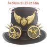 Gothic Top Hat With Metallic Goggles Gear And Winged Heart Design Tall Hat For Costume Parties Photography Headpiece