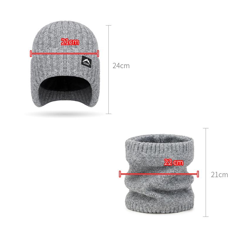 Winter Plush Knitted Cap Two-Piece Men's Outdoor Cold-Proof Warm Ear Protection Wool Cap