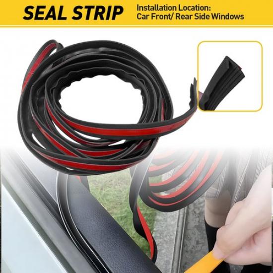 Rubber V-Shape Car Side Door Window Edge Moulding Trim Weatherstrip Seal Strip