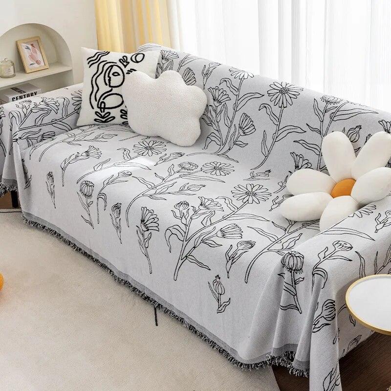 Sofa Cover Cloth Towel New Nordic Style All Inclusive Universal Dust Living Universal Simple Lazy Skin Friendly Chenille Cushion