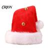 Christmas Plush Hat with Bells, Santa Pompom, Festive Costume Accessory Unisex Jingle Bell for Adults, Holiday Party Headpiece