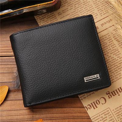 Men's Business Leather Black Short Wallet Credit Card Holder Casual Coin Purse Mini Handbag