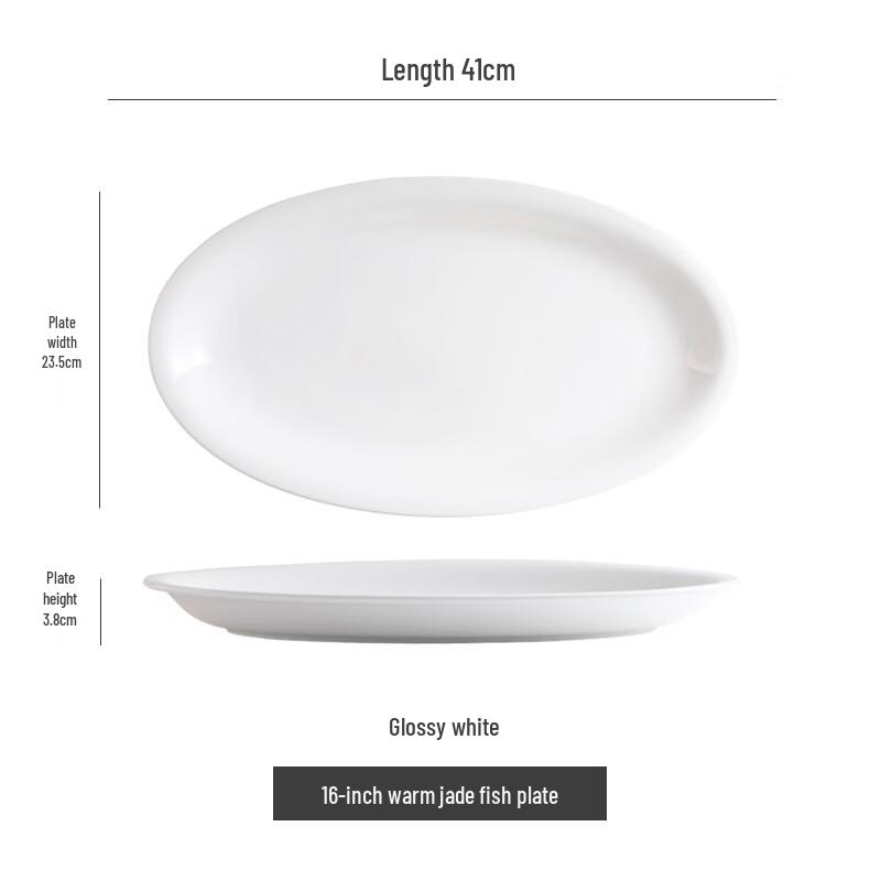 Large Oval Ceramic Steamed Fish Plate