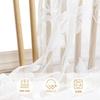 DWCN Lace Floral UV Nordic Embroidered Tulle Light Heat 150cm Wide X 200cm Set of White Curtains, Print, Protection, Semi-Privacy, Cute, Solid, Style,