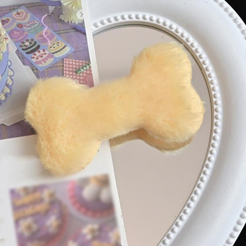 Plush Bone Hair Clip Lovely Cartoon Hairclip Girl Fashion Small Barrettes for Various Event