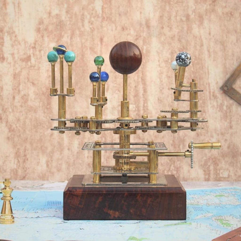 Orrery Steampunk Home Décor Solar System Model Perfect Housewarming Gift, Gift for Husband, Tellurion, Elegant Functional Décor Masterpiece