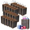 20 szt. Papierowa torba Kraft Wielokrotnego użytku Ekologiczna torba na ubrania prezenty 21 x 11 x 27,5 cm(Ciemny czarny )
