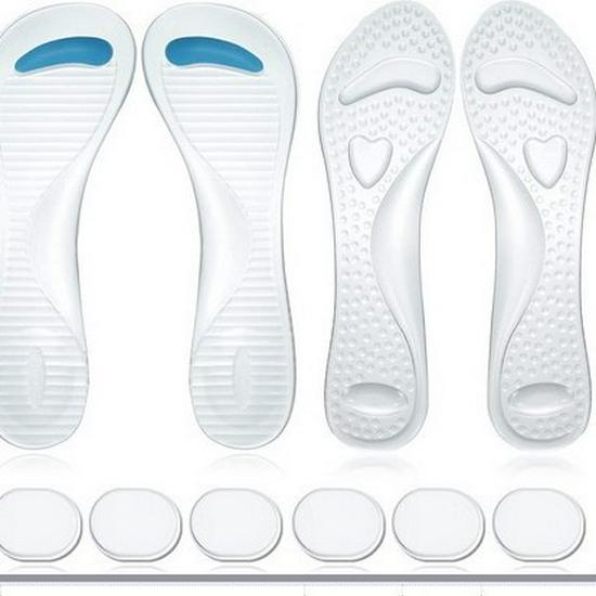 Transparent Gel Shock-Absorbing Insole for High Heel and Flat Shoes One Size