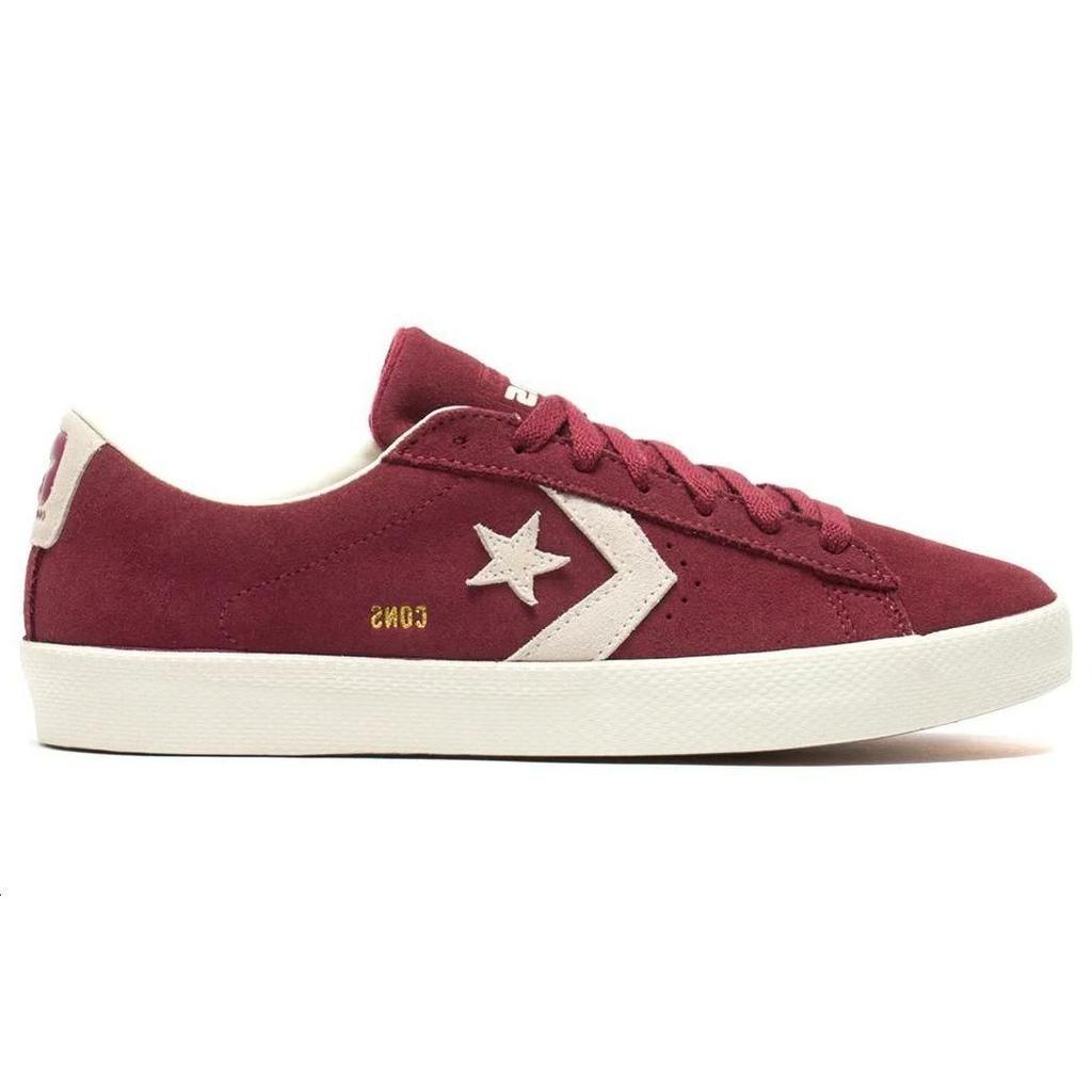 Converse CONS Pro Leather Vulc Pro Suede Low Cherry Vision Unisex Sneakers Red Egret A02953C