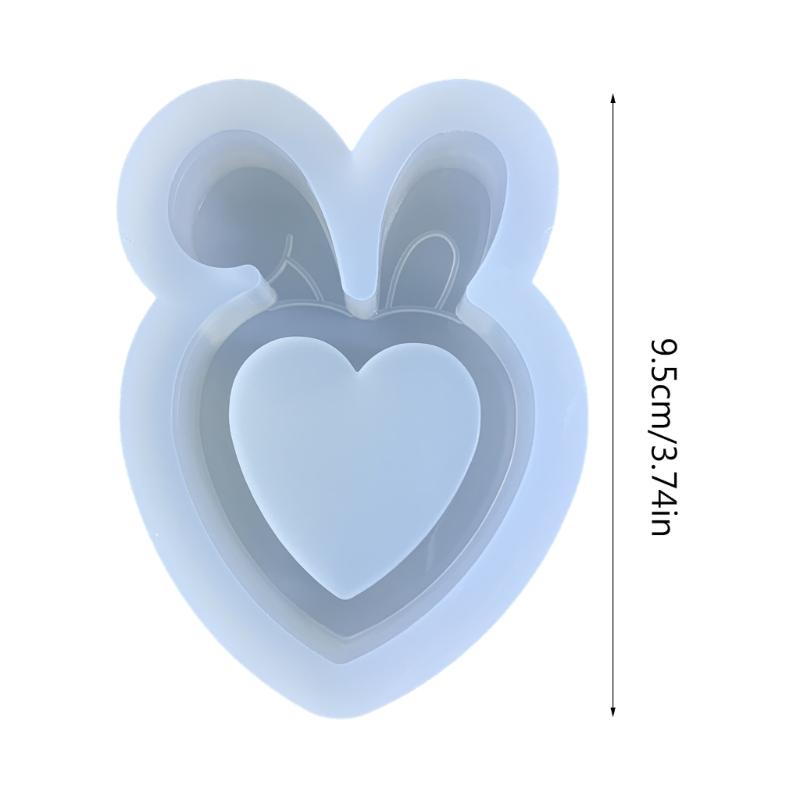 Geometry Little  Ears Ornament Silicone Epoxy Resin Mold  Keychain Pendant Jewelry for Bag Decorations Craft