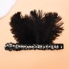 Feathered Headpiece Elastic Headband 1920s Flapper Headband Costume Accessories for Women Wedding Prom Masquerade Party