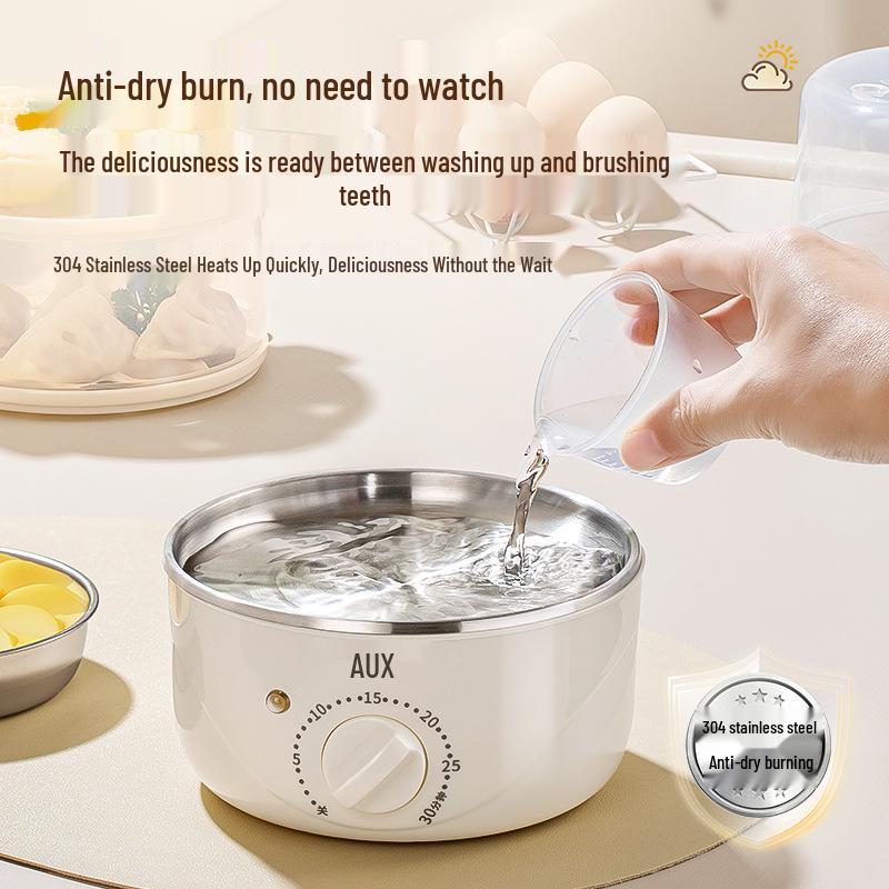 Compact Stainless Steel Automatic Egg Boiler with Auto-Off