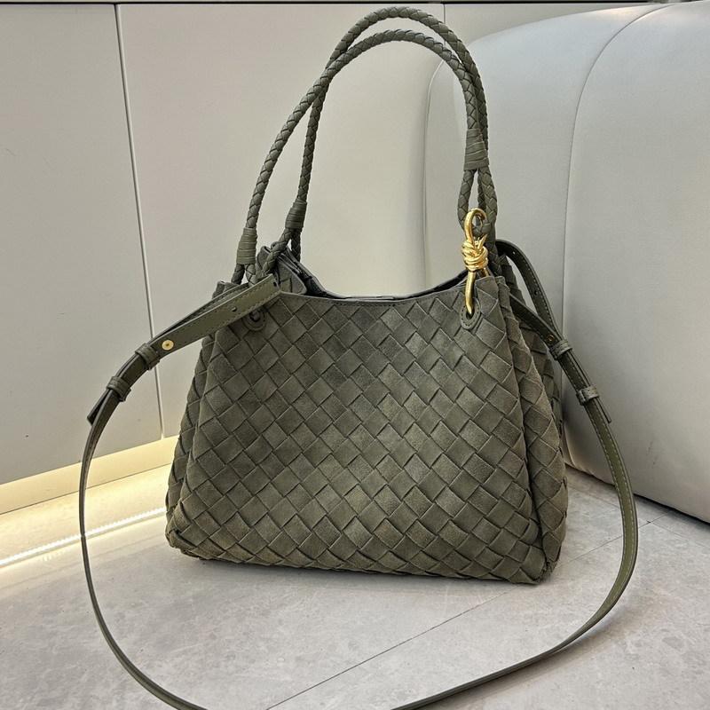 Neue gewebte Tasche aus Wildleder Fallschirmtasche Beuteltasche Gemüsekorb tragbare Umhängetasche Damen