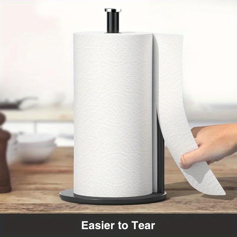 Golden Double Pole Kitchen Tissue Holder Desktop Cling Film Storage Rack Non Perforated Metal Hand Towel Roll Paper Holder New
