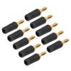 10PCS J.10007 2.5mm Brass Banana Plug Gold Plated Banana Plug Connector Instrument Test PlugBlack