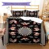 Vintage Chicken Art Pattern Bedding Quilt Set Quilt Cover Pillowcase Home Decoration Gift (1 * duvet cover + 2 * pillowcase, without core)