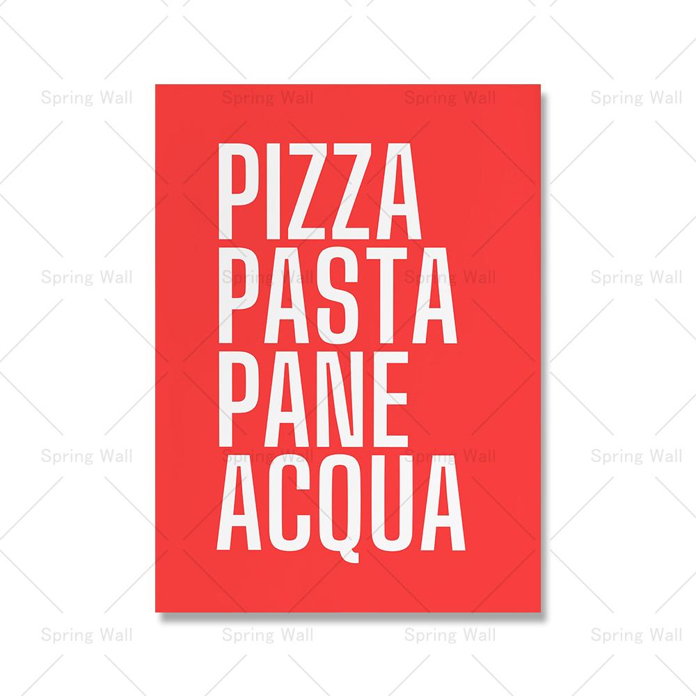Canvas Print Painting Poster La Dolce Vita Wall Picture Lemon Nordic  Italian Aperitivo Pizza Pasta Food Quote Art Kitchen Decor