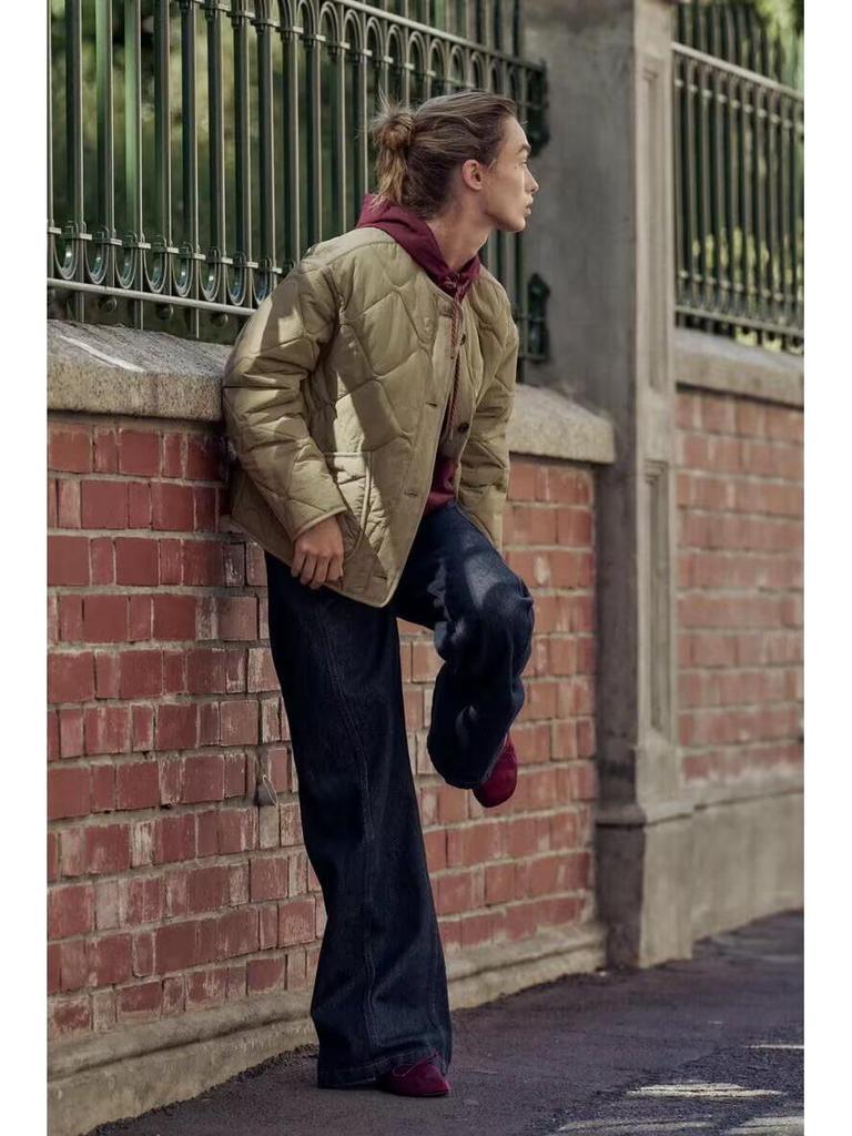 2025 European & American Style Casual Round Neck Cotton Jacket