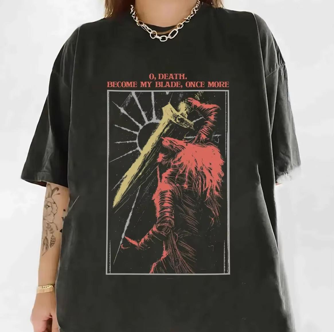 2026 Streetwear Maliketh The Black Blade Shirt, Maliketh Black Blade T-Shirt Oversized Summer Men s and Women s Loose 4XL