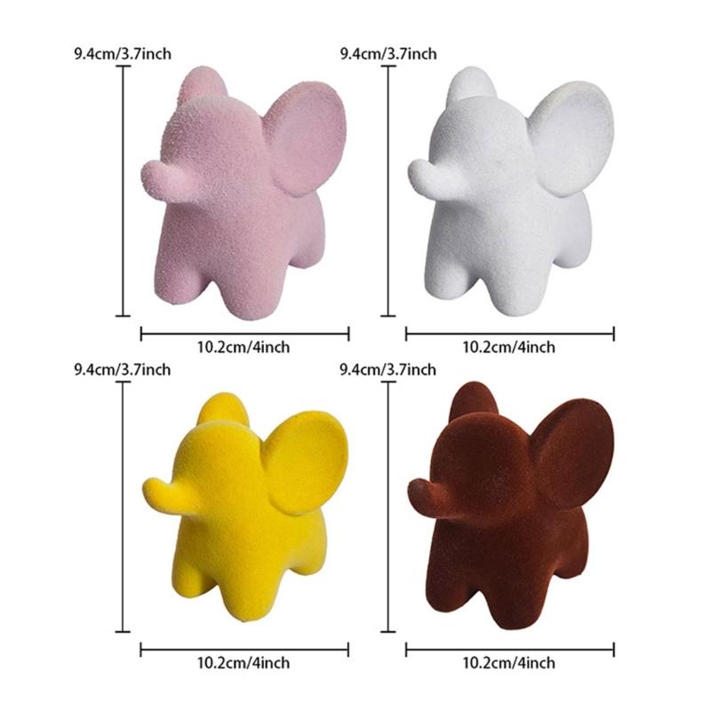 Resin Elephant Figurines Elephant Statues Animal Sculptures Collectibles Table Ornament for Home Office Decorations