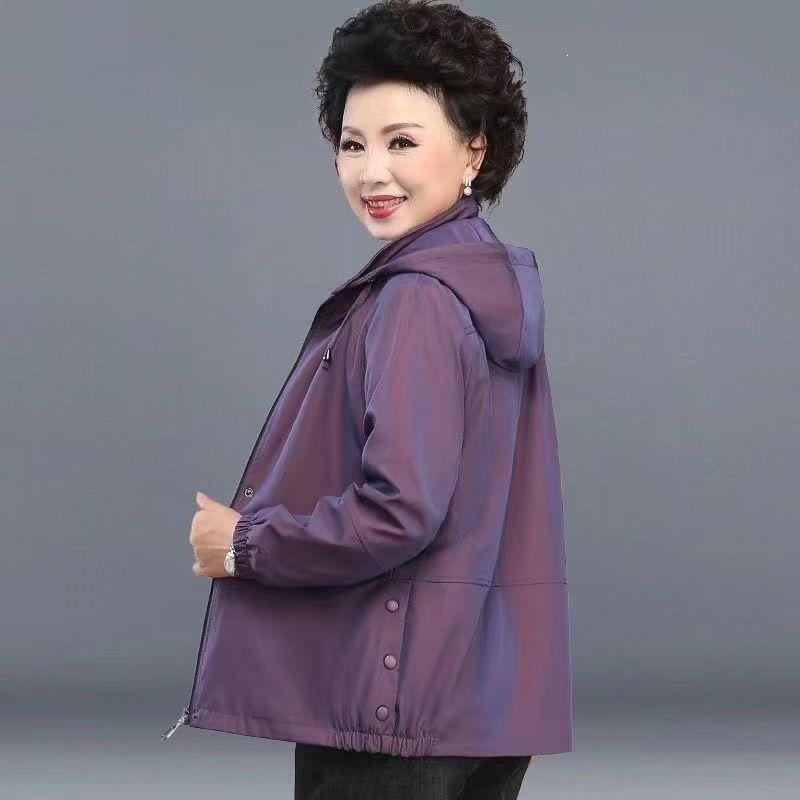 

Mom s Stylish Spring & Autumn Plus Size Jacket 2025 - Perfect for Middle-Aged & Elderly Women, Comfortable Spandex Blend 3XL 136-145 lbs