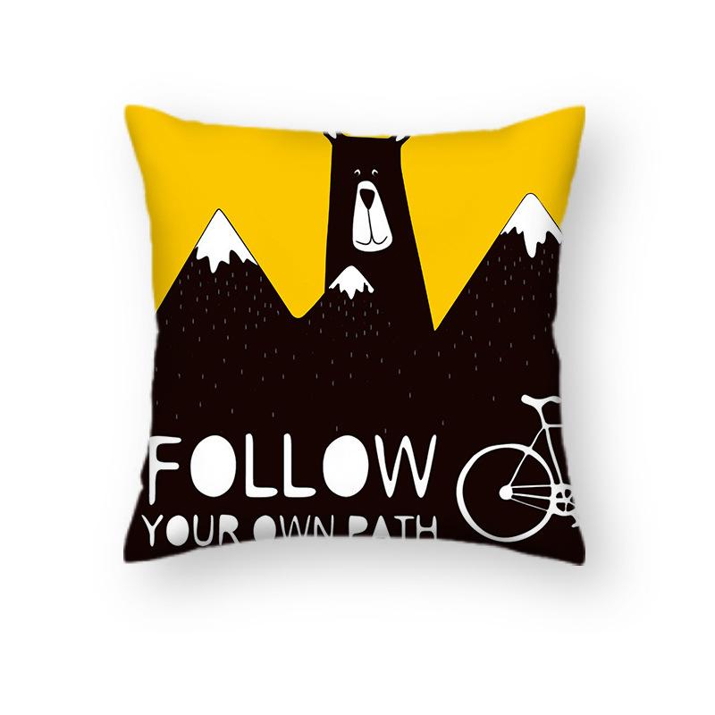 Nordic Ins Style Geometric Cartoon Animal Pillowcase Office Car Cushion Sofa Decoration Pillowcase