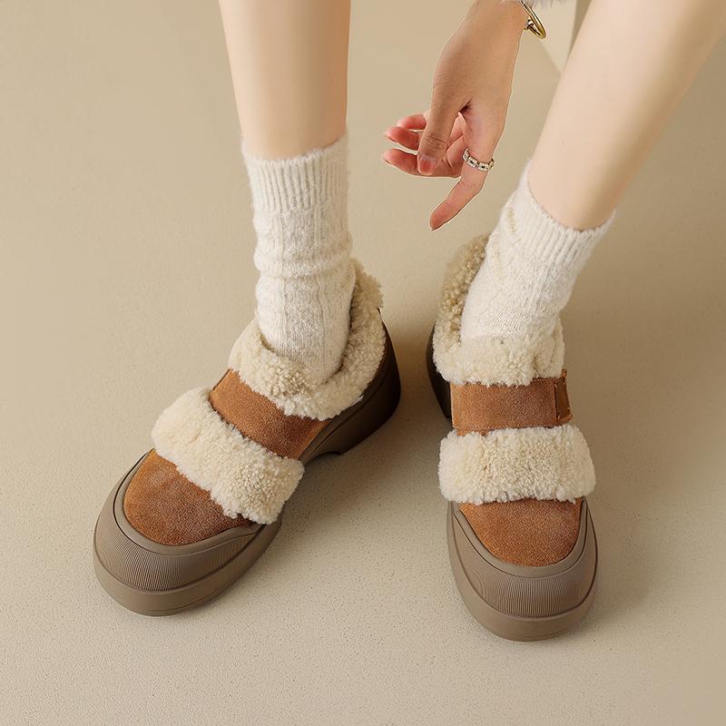 Fashion 2024 Winter Women Shoes Pumps Cow Suede Shoes for Women Round Toe Chunky Heel Retro Loafers Platform Heel Ladies Shoes Loafers