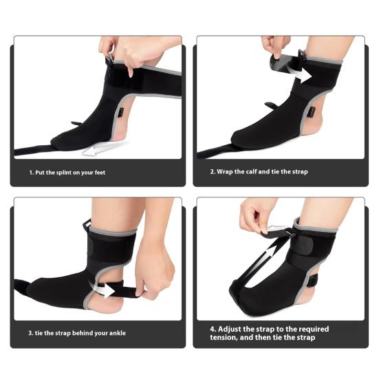 Plantar Fasciitis Night Socks with Handheld Massage Tool Double Pain Relief Support Plates Non-Slip Ankle Straps Breathable Soft Brace for Men Women