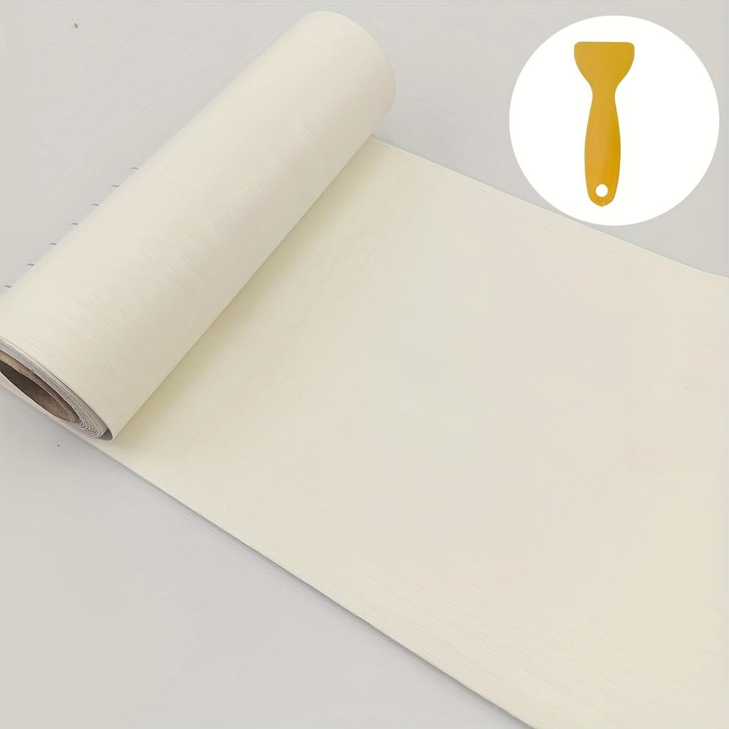 1Pc 5m/196.85in Self-adhesive Wood Grain Door Frame Decorative Stickers Wood Grain Skirting Waistline Home Decor Wall Stickers