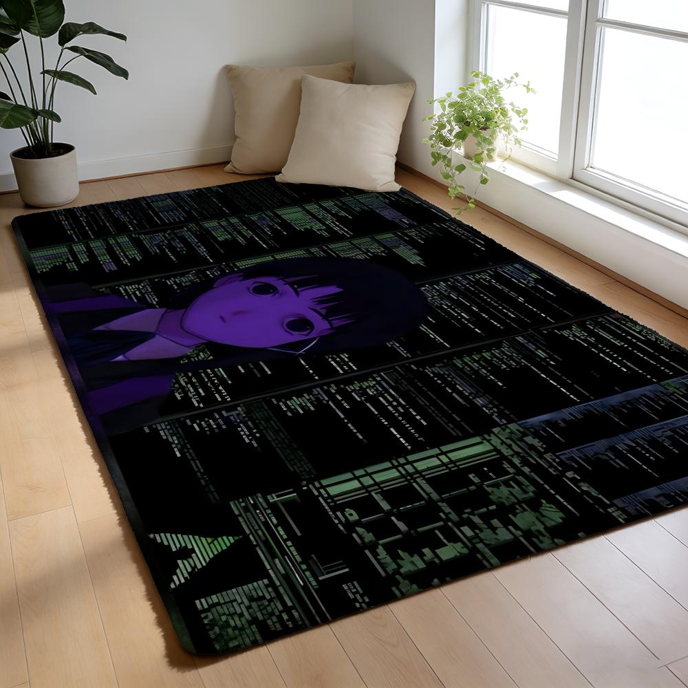 Anime S-Serial Experiments Lain Floor Mat Soft Flannel Floor Mat Non-Slip Absorbent Rug For Home Bedroom Bathroom