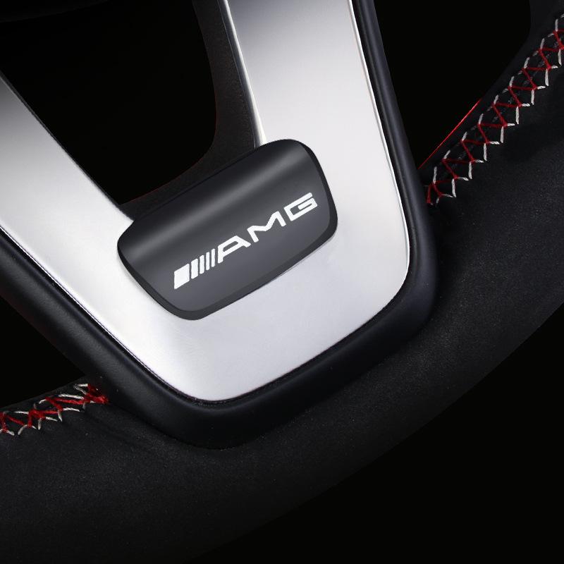 GDX2 Car Steering Wheel Logo Badge Emblem Decoration Sticker for Mercedes Benz W203 CLS A200 GLK CLK FXPXBT-Benc Interior Mouldings